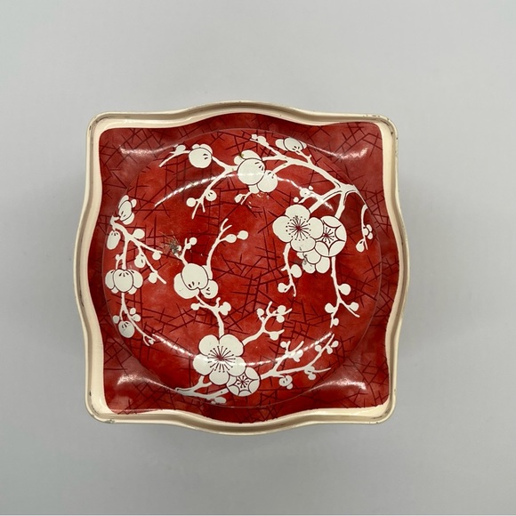 Vintage 1950s Red Floral Long Island Tea Tin Canister - Picture 4 of 7